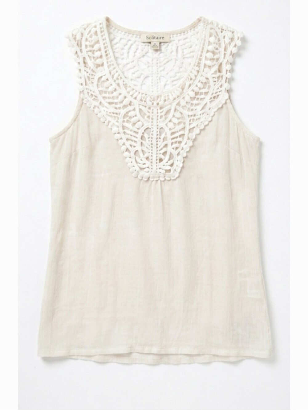 Solitaire boho sheer sleeveless top